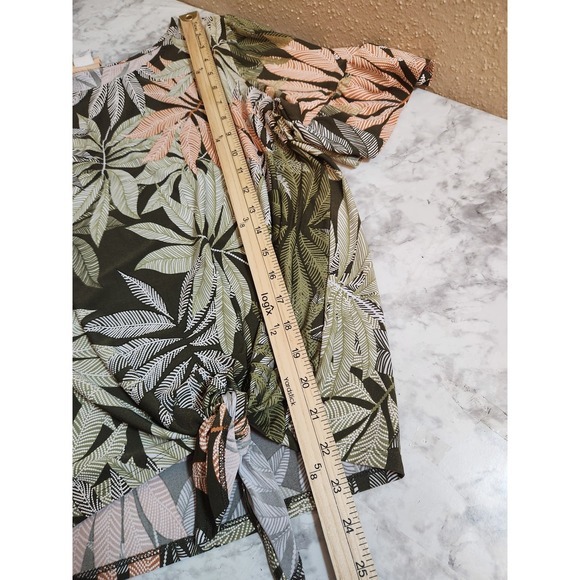 Ruby Rd. Womens Multicolor Tropical Hawaiian Print Stretch Blouse Size Petite XL - Picture 6 of 6